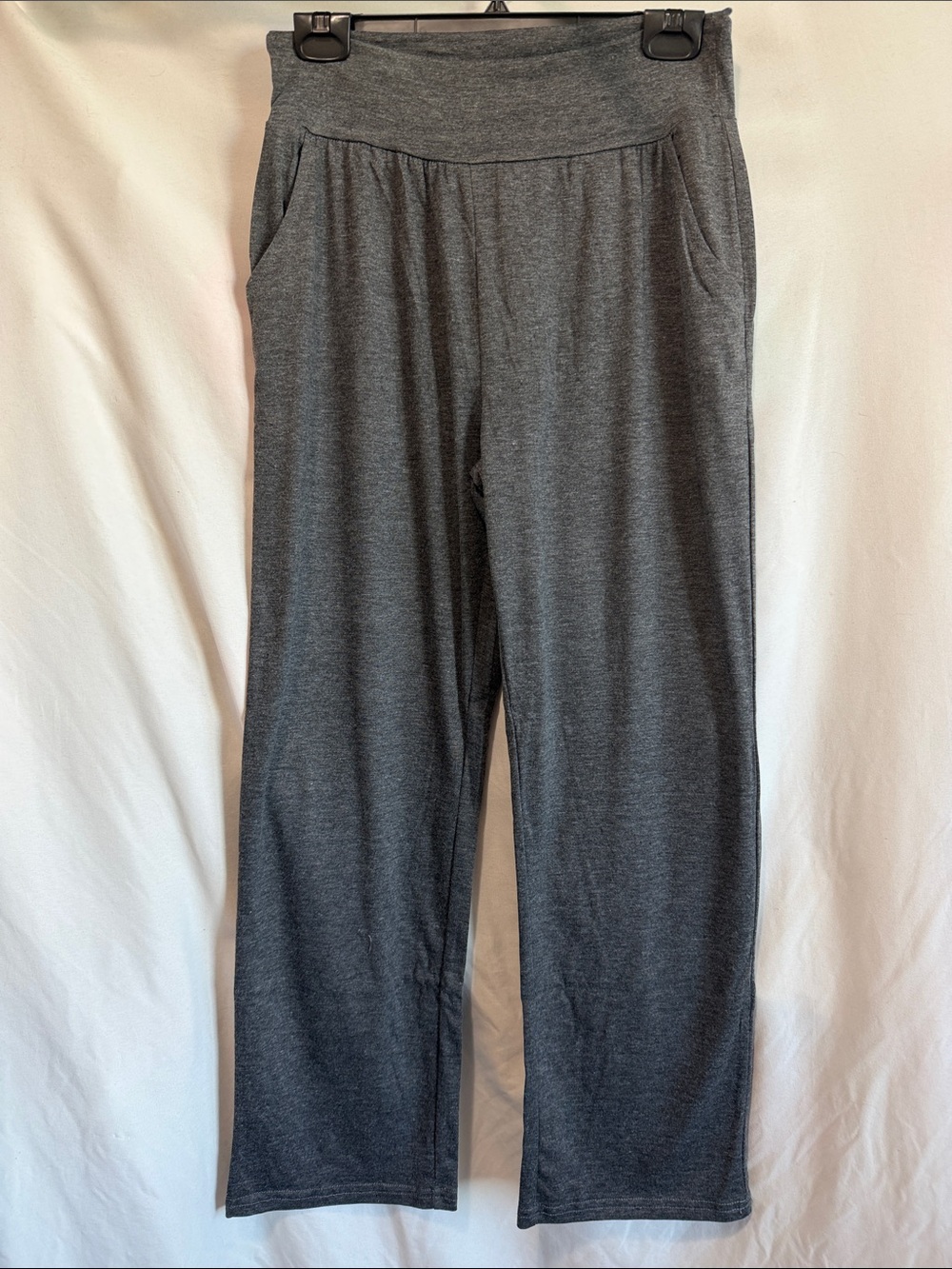 Wide Leg Pull-On Pants in Dark Gray - Women's Comfortable Lounge Fit